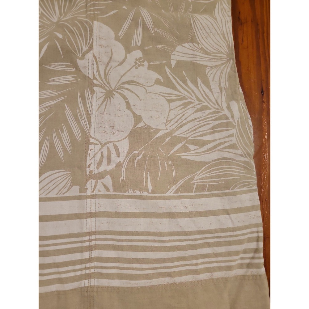 Tommy Bahama Linen Cotton Mini Dress Womens L Tropical Vacation Floral Cream - Picture 7 of 8